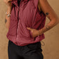 Drawstring Zip Up Vest Coat