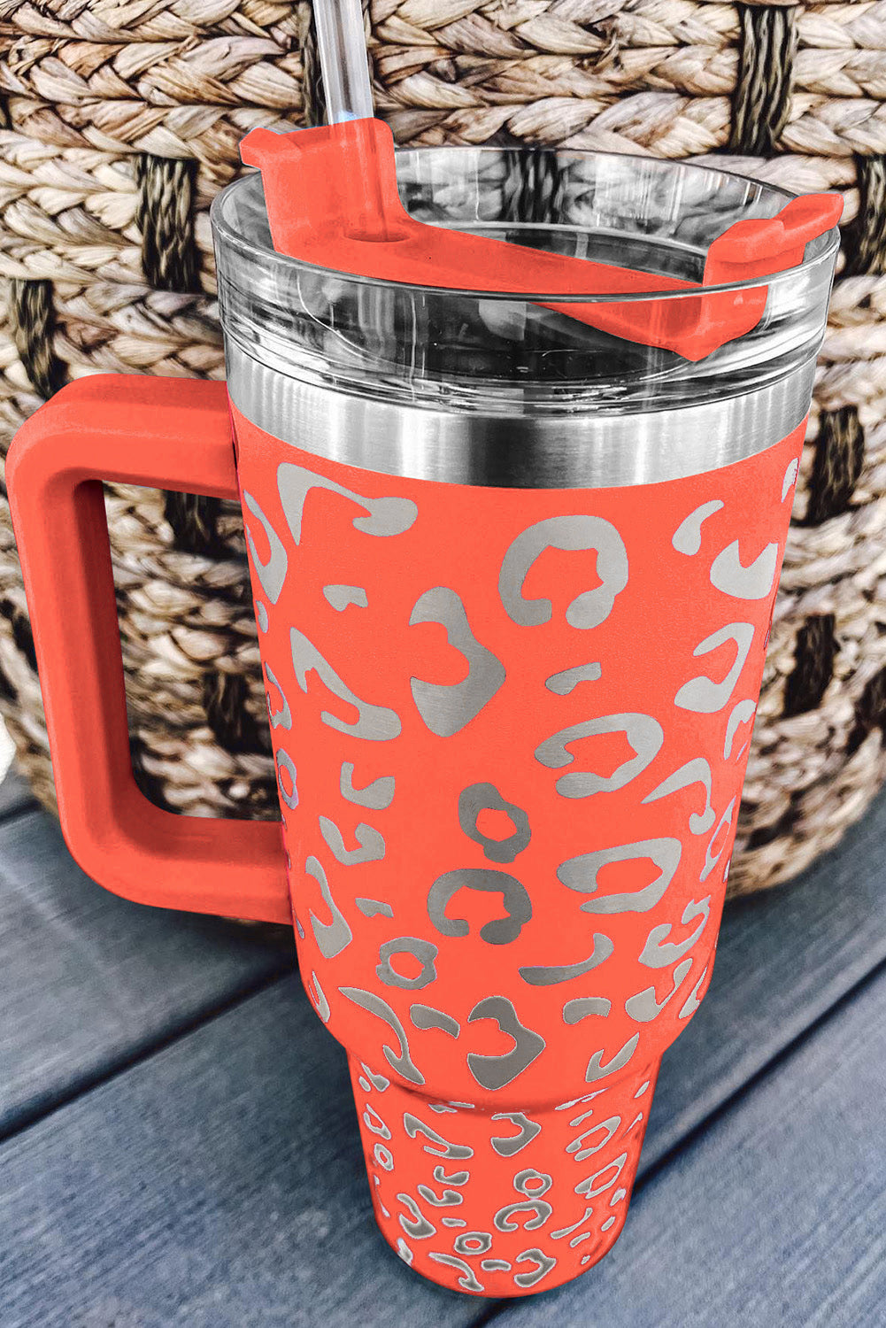 White Leopard Spotted 304 Stainless Double Insulated Cup 40oz