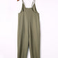 Textured Sleeveless V-Neck Pocketed Casual Jumpsuit