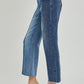 RISEN Full Size Mid-Rise Waist Two-Tones Jeans with Pockets