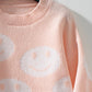 Smile Pattern Round Neck Long Sleeve Sweater