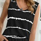 Striped Round Neck Tank and Shorts Lounge Set