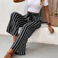 Striped High Waist Wide Leg Pants