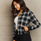 Ninexis Full Size Plaid Round Neck Long Sleeve Jacket