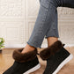 Faux Fur Suede Round Toe Sneakers