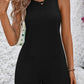 Round Neck Sleeveless Front Pocket Romper