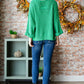 Veveret Notched Long Sleeve Sweater