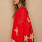 POL Long Sleeve Star Patch Sweater