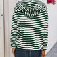 Drawstring Striped Long Sleeve Hoodie