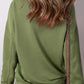 Solid Color Round Neck Long Sleeve Sweatshirt