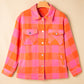 Plaid Collared Neck Button Up Jacket