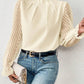 Mock Neck Flounce Sleeve Blouse