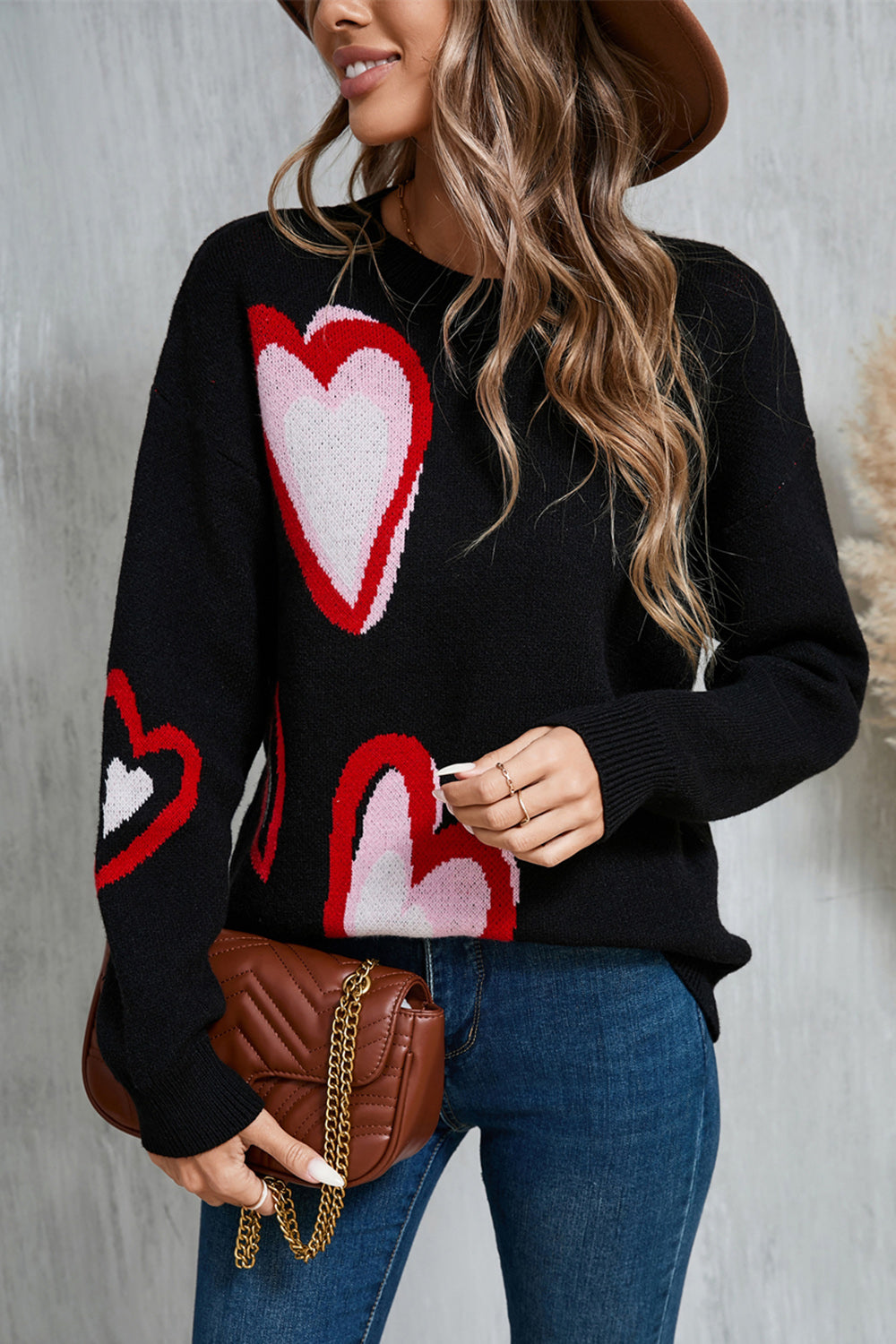 Red & Pink Heart Sweater—All Heart—Valentine's Day Collection