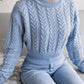 Cable-Knit Round Neck Sweater