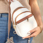 White Multi Zipped Casual Sling Bag