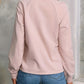 Texture Quarter Zip Long Sleeve Sweatshirt