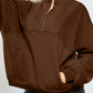 Half Zip Drop Shoulder Long Sleeve Sweatshirt