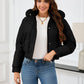 Pocketed Long Sleeve Cropped Hooded Winter Coat