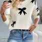 Black & White Bow Long Sleeve Sweater