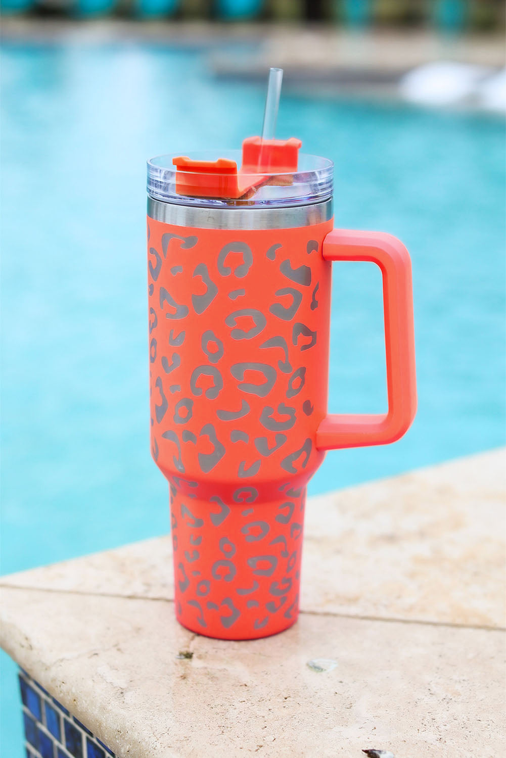 White Leopard Spotted 304 Stainless Double Insulated Cup 40oz