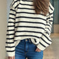 Striped Round Neck Long Sleeve Sweater