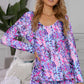 Round Neck Printed Top and Shorts Lounge Set