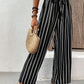 Striped High Waist Wide Leg Pants