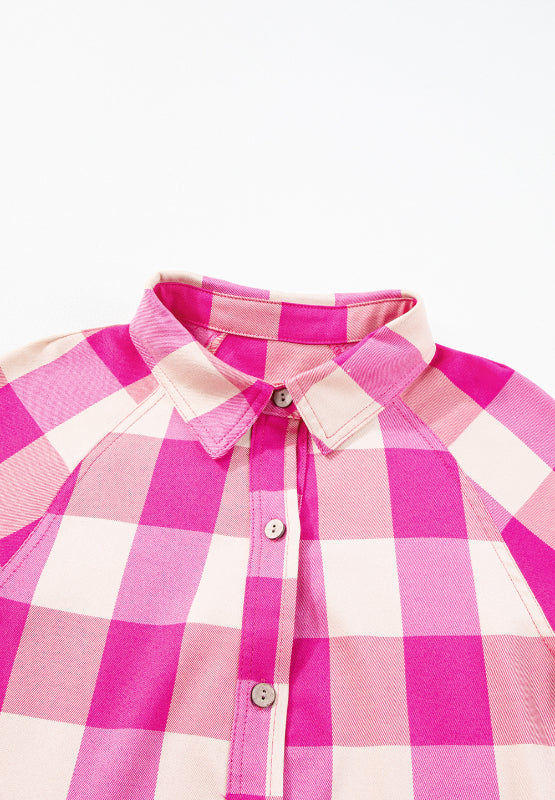 Pink Plaid Shirt Dress—All Heart—Valentine's Day Collection