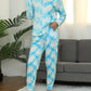 Tie-Dye Round Neck Top and Pants Lounge Set