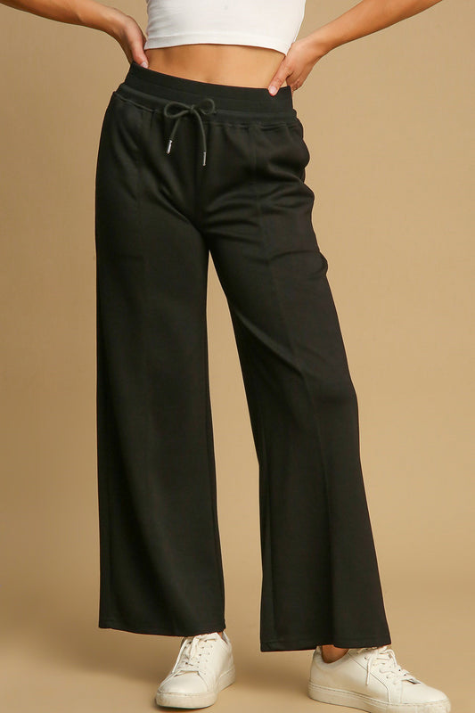 Umgee Drawstring Wide Leg Pants with Pockets