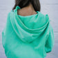 Mint Green Half Zip Kangaroo Pocket Drop Shoulder Hoodie