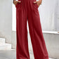 High Waist Wide Leg Pants with Pockets