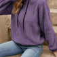 Drawstring Long Sleeve Fuzzy Hoodie