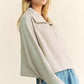 Davi & Dani Drawstring Hem Half Zip Raglan Sleeve Sweatshirt