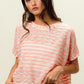 BiBi Braid Striped Short Sleeve Round Neck T-Shirt