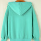 Mint Green Half Zip Kangaroo Pocket Drop Shoulder Hoodie