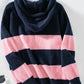 Drawstring Striped Hooded Sweater