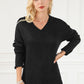 V-Neck Dropped Shoulder Sweater