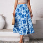 Slit Printed Midi Skirt