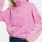 Zenana Acid Wash Fleece Half Snap Sweatshirt with Pocket