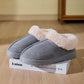 Faux Fur Round Toe Platform Slippers