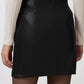 Slit Mini Skirt with Zipper