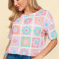 Haptics Flower Print Round Neck Short Sleeve T-Shirt