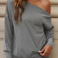 Single Shoulder Long Sleeve Sweatshirt with Zip