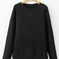 Solid Color Round Neck Long Sleeve Sweatshirt