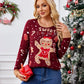 Gingerbread Round Neck Long Sleeve Sweater