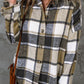 Plaid Button Up Hooded Shacket