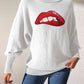 Lip Turtleneck Long Sleeve Sweater