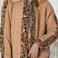 Leopard Snap Down Collared Neck Jacket