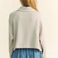 Davi & Dani Drawstring Hem Half Zip Raglan Sleeve Sweatshirt